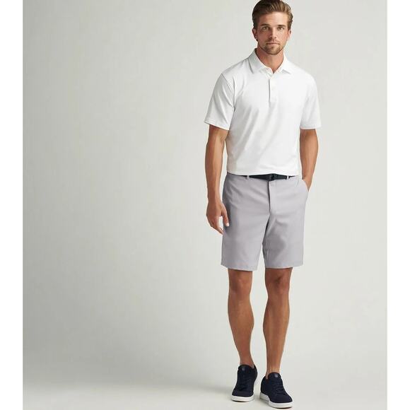 Peter Millar Shorts 40 Gray Salem Performance Classic Fit 9" Flat Front $108 - Picture 1 of 4